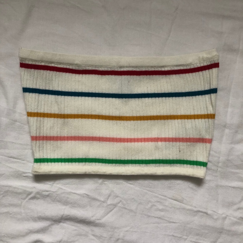 Forever 21 Rainbow and White Tube Top!